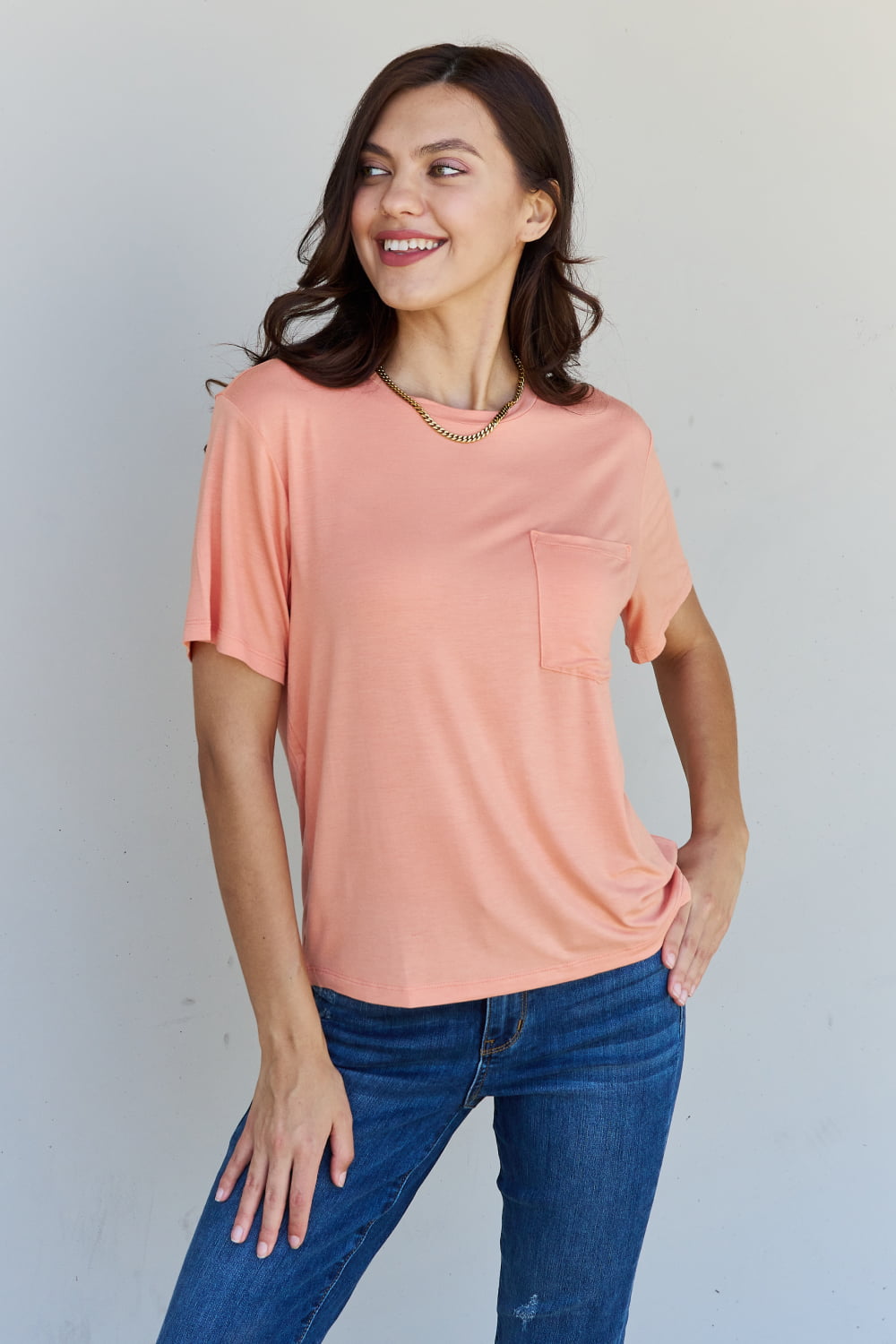 Keep It Simple Oversized Pocket Tee - Cheeky Chic Boutique