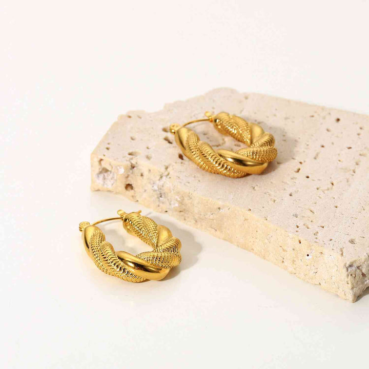 Everywhere Twisted Hoop Earrings - Cheeky Chic Boutique