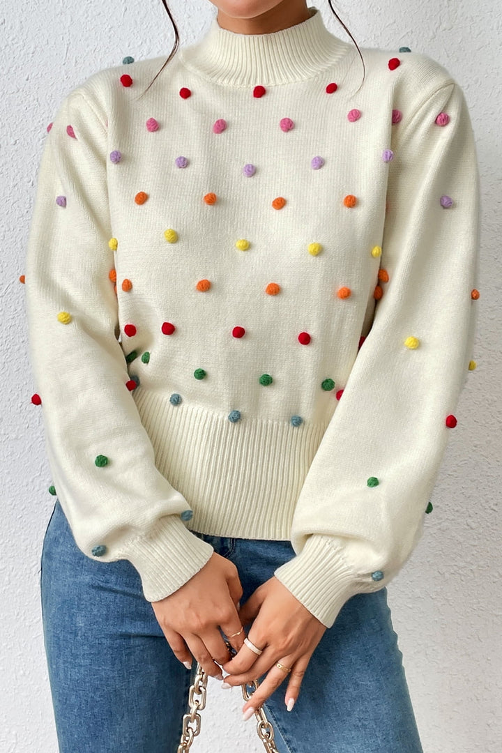 Over the Rainbow Pom Sweater - Cheeky Chic Boutique