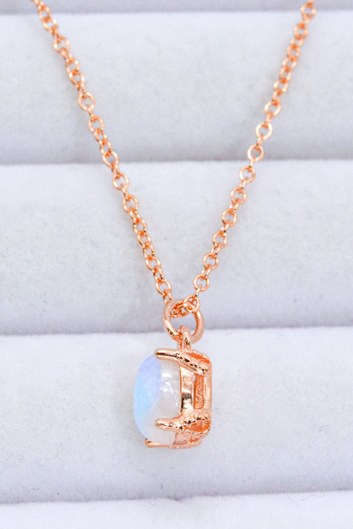 Natural 4-Prong Pendant Moonstone Necklace - Cheeky Chic Boutique