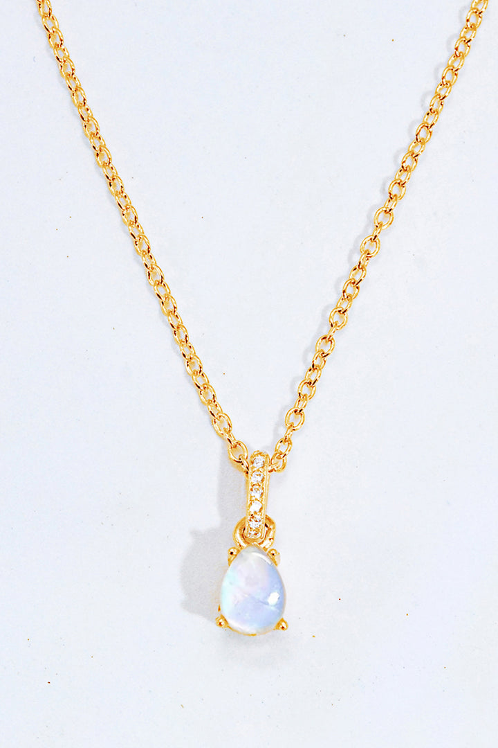 Moonstone Teardrop Pendant Necklace - Cheeky Chic Boutique