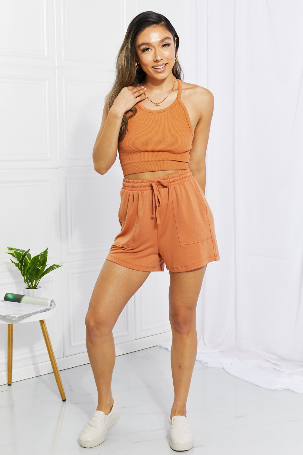 Zenana Soak Up The Sun Ribbed Seamless Crop Cami Top - Cheeky Chic Boutique
