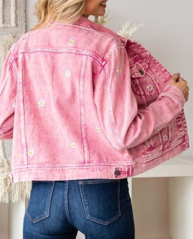 She's Daisy Pink Denim Jacket - Cheeky Chic Boutique