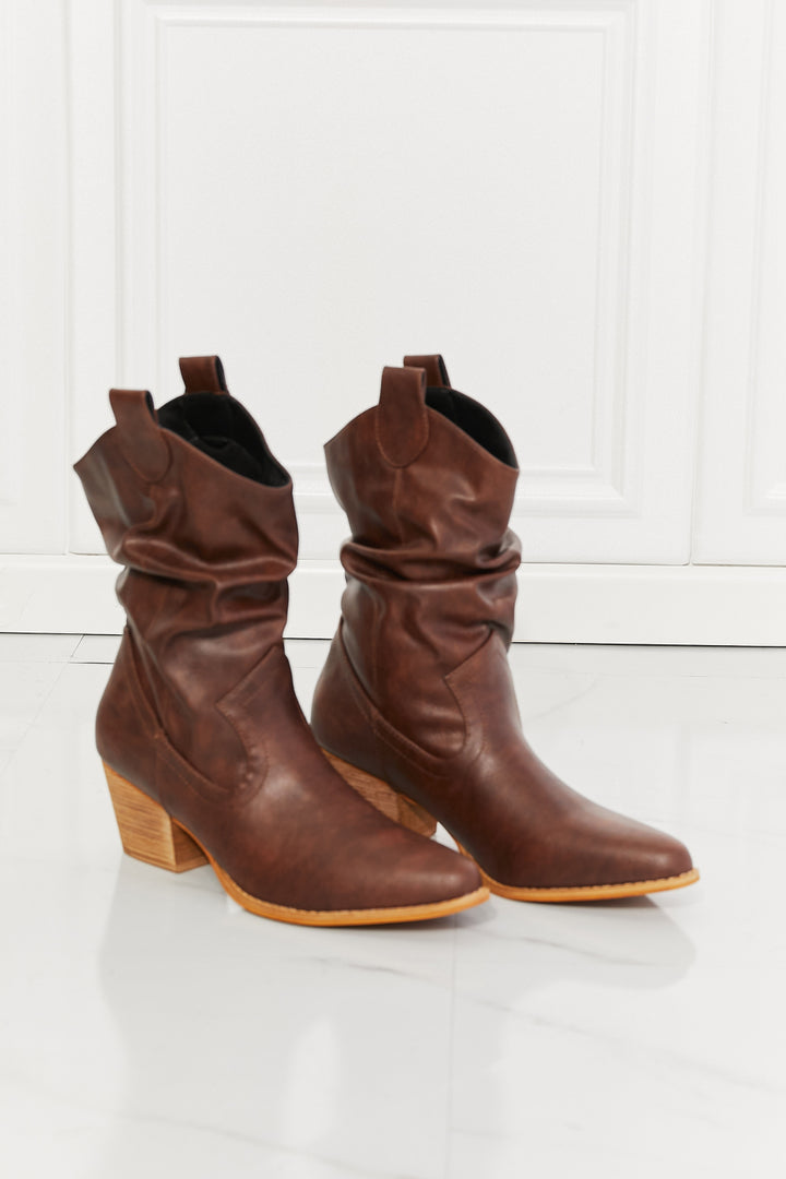 MMShoes Better in Texas Scrunch Cowboy Boots in Brown - Cheeky Chic Boutique