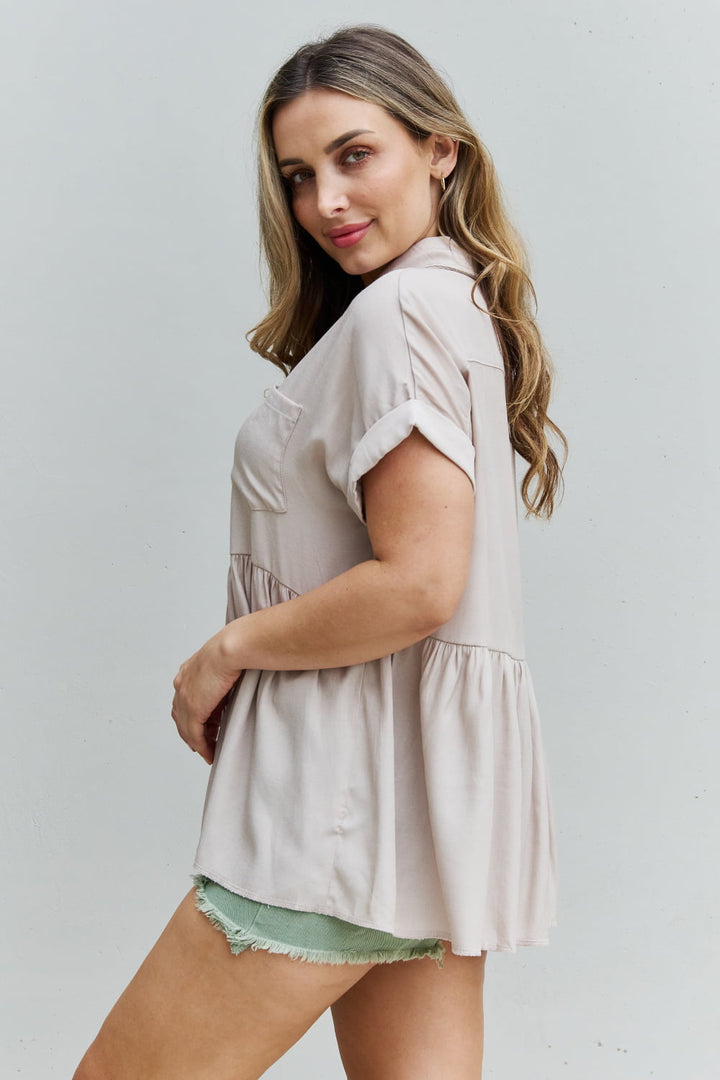 Find Yourself Tencel Babydoll Blouse - Cheeky Chic Boutique