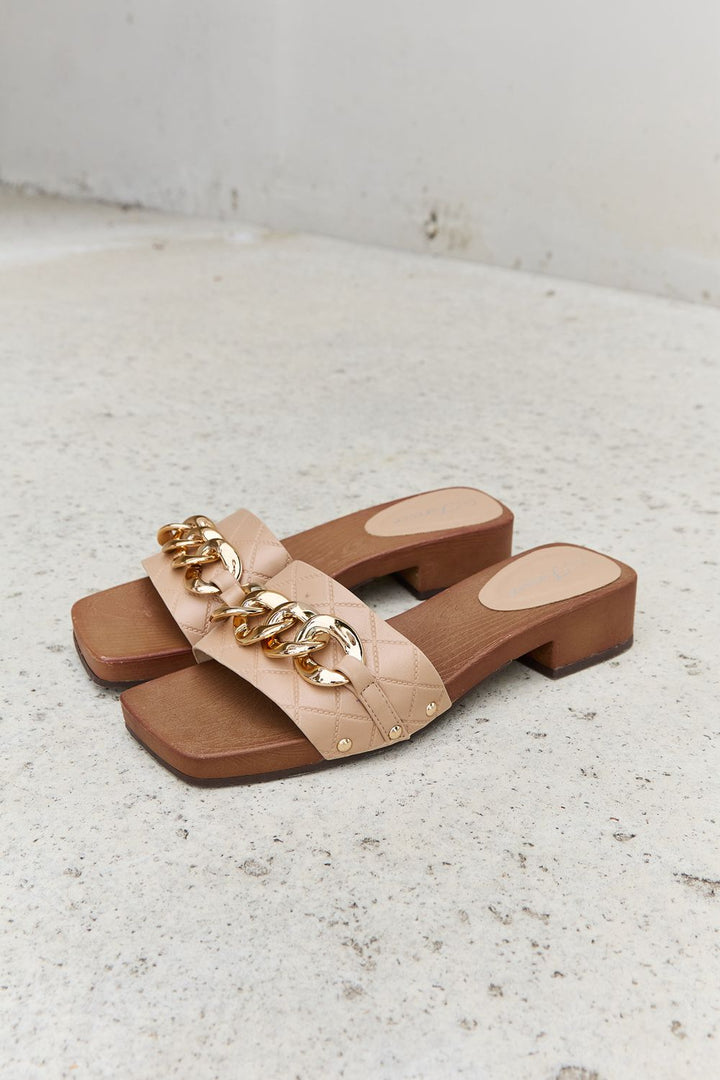 Better Than Before Nude Chain Clogs - Cheeky Chic Boutique