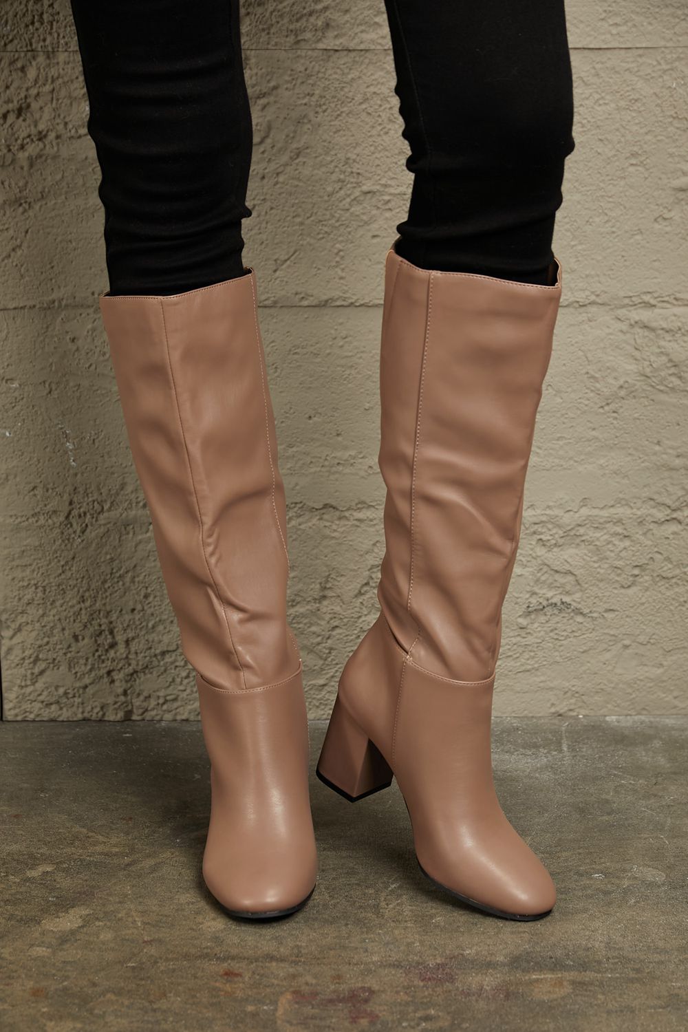 East Lion Corp Block Heel Knee High Boots - Cheeky Chic Boutique