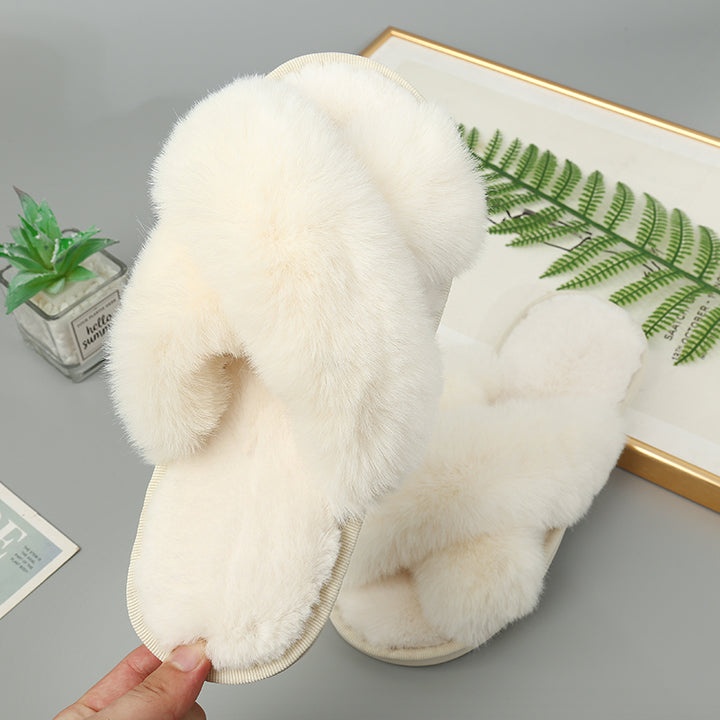 Movie Night Faux Fur Slippers - Cheeky Chic Boutique