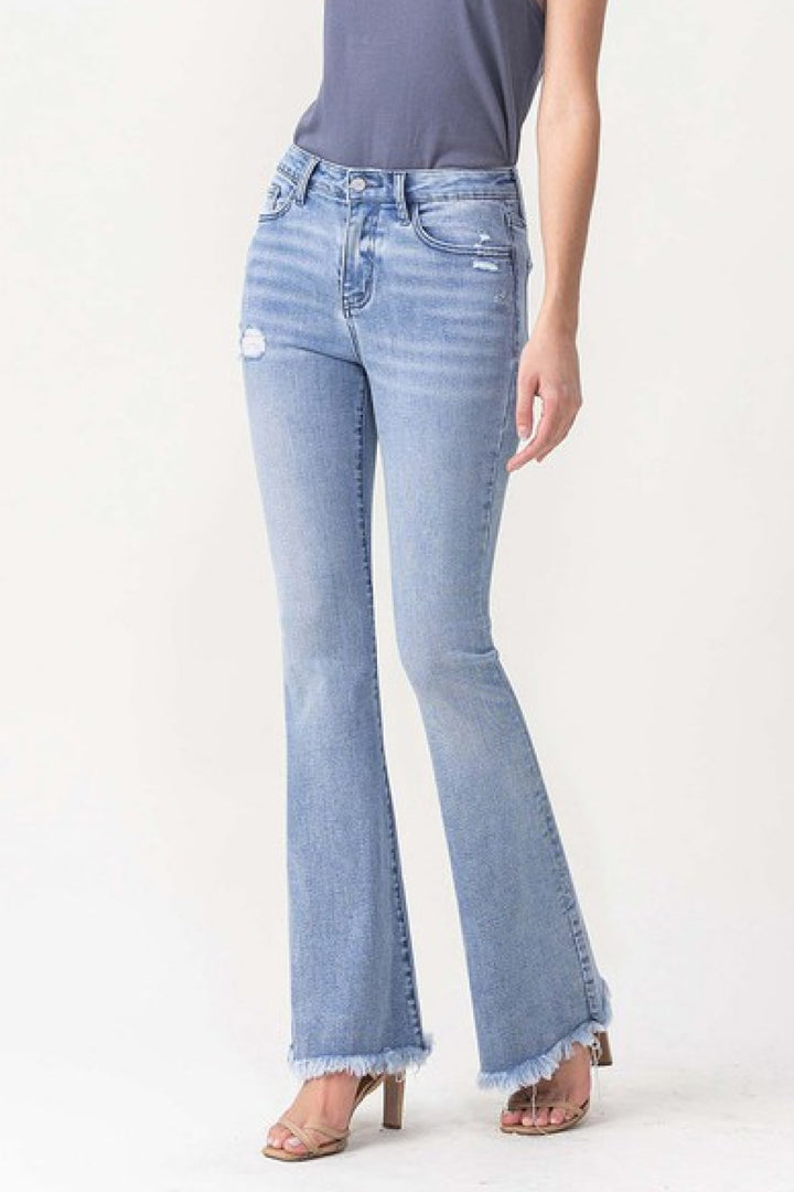 Lovervet Full Size Evie High Rise Fray Flare Jeans - Cheeky Chic Boutique