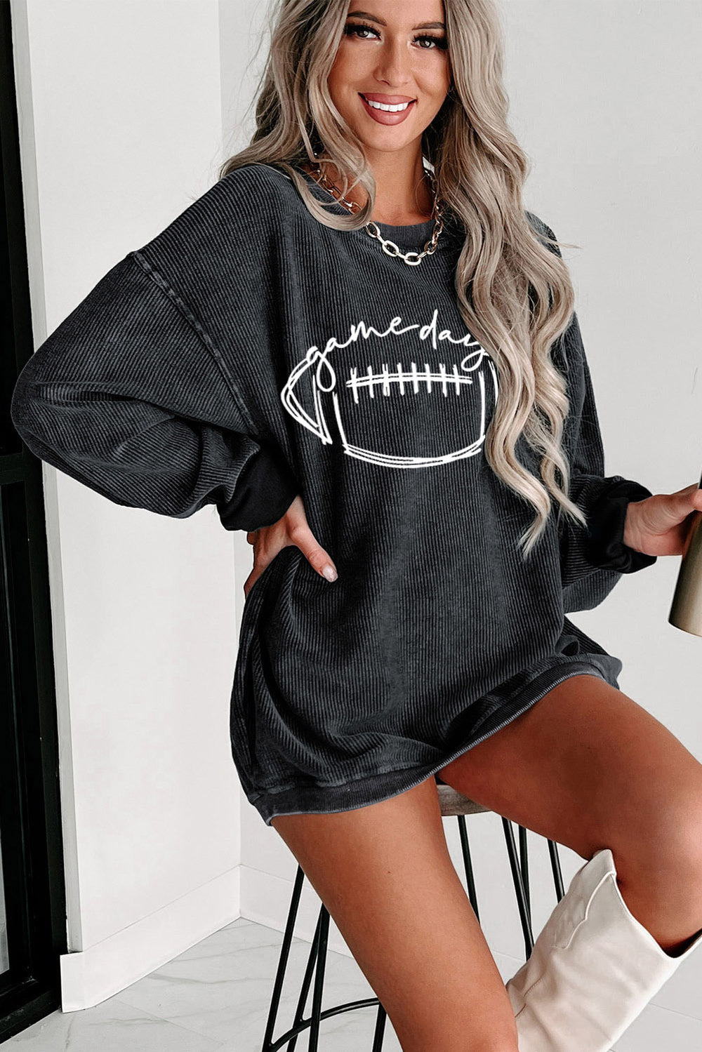 Gameday Football Graphic Sweatshirt - Cheeky Chic Boutique