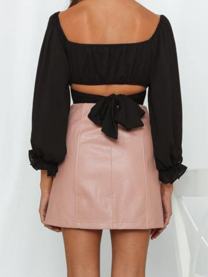 Girl Next Door Tie Back Blouse - Cheeky Chic Boutique