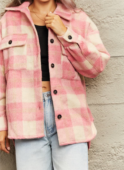 Pink is My New Obsession Plaid Shacket - Cheeky Chic Boutique