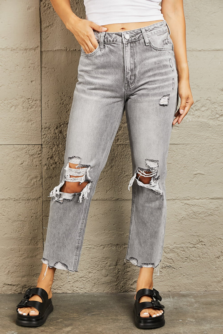 Megan Cropped Straight Jeans - Cheeky Chic Boutique