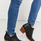MMShoes Trust Yourself Embroidered Crossover Cowboy Bootie in Black - Cheeky Chic Boutique