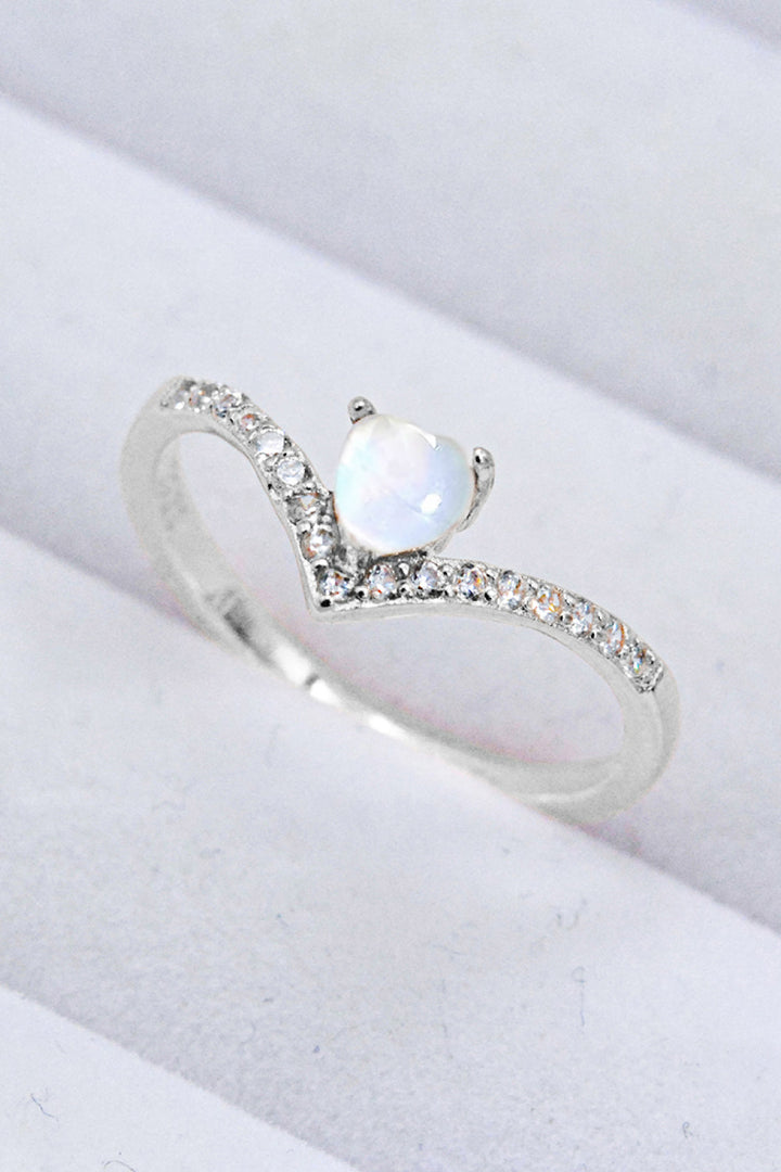 Moonstone Heart-Shaped Ring - Cheeky Chic Boutique