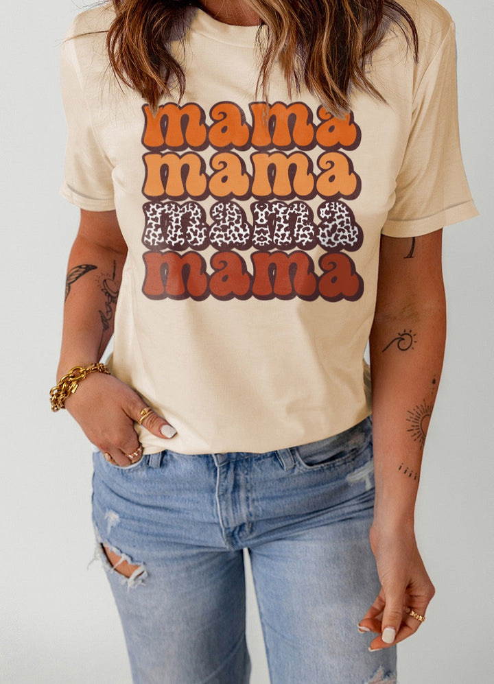 MAMA Graphic Cuffed Sleeve Tee - Cheeky Chic Boutique