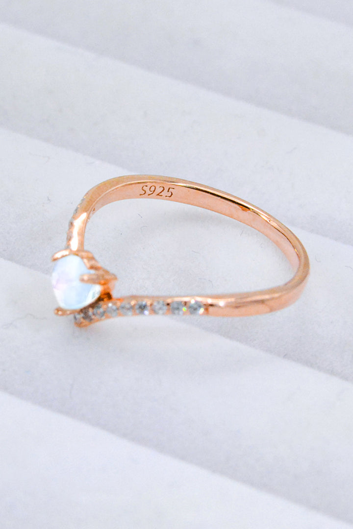 Moonstone Heart-Shaped Ring - Cheeky Chic Boutique