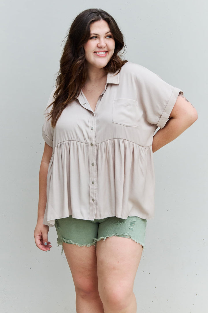Find Yourself Tencel Babydoll Blouse - Cheeky Chic Boutique