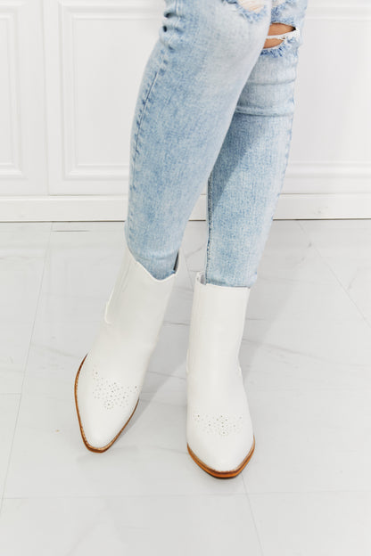 MMShoes Love the Journey Stacked Heel Chelsea Boot in White - Cheeky Chic Boutique