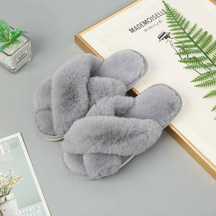 Movie Night Faux Fur Slippers - Cheeky Chic Boutique