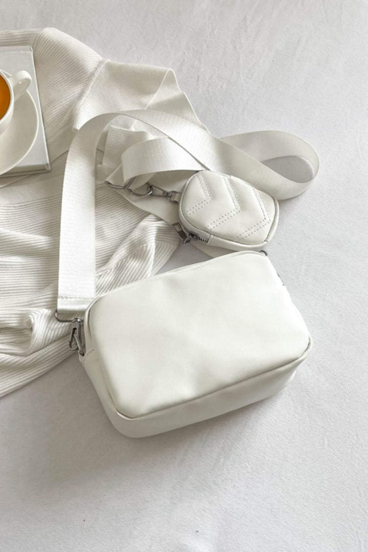 PU Leather Shoulder Bag with Small Purse - Cheeky Chic Boutique