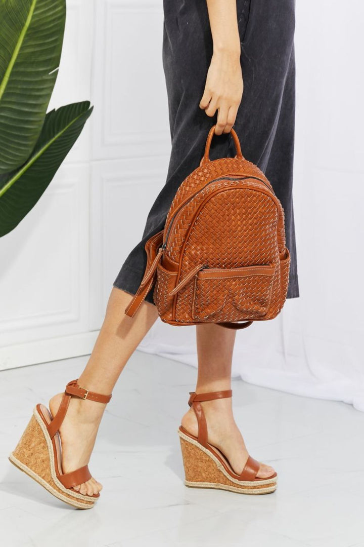 SHOMICO Certainly Chic Faux Leather Woven Backpack - Cheeky Chic Boutique
