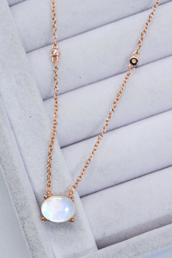 Geometric Moonstone Pendant Necklace - Cheeky Chic Boutique