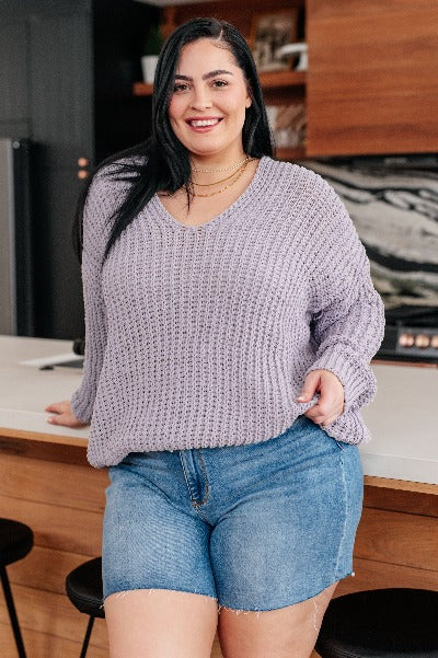 Captured My Interest Chunky V-Neck Sweater - Cheeky Chic Boutique