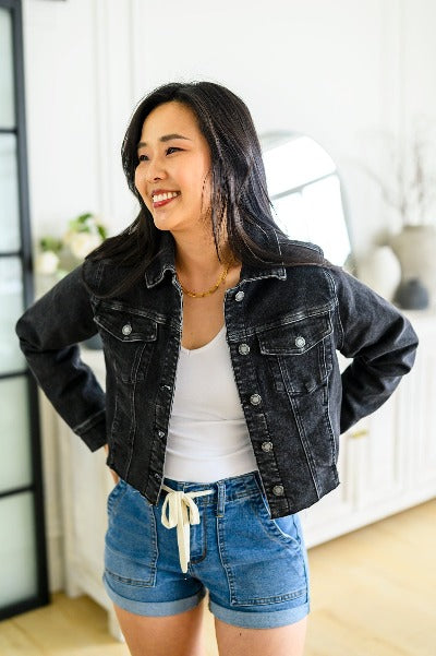 Charlie Cropped Denim Jacket - Cheeky Chic Boutique