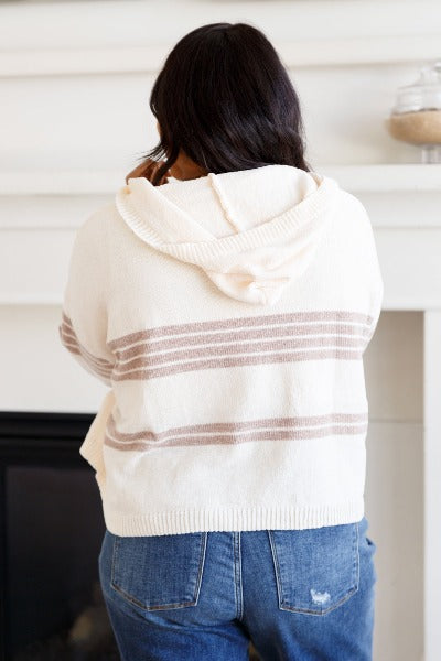 Don't Forget the Cold Foam Striped Hoodie - Cheeky Chic Boutique