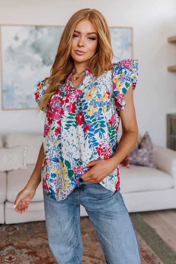 Floral Impressions Blouse - Cheeky Chic Boutique
