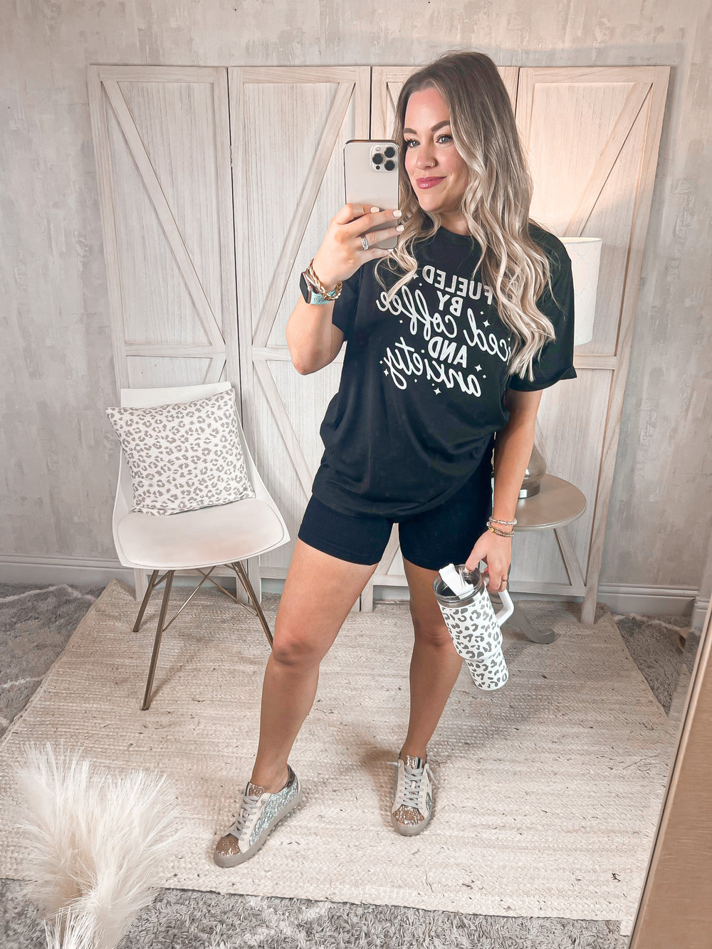 FUELED BY ICED COFFEE AND ANXIETY Graphic Tee - Cheeky Chic Boutique