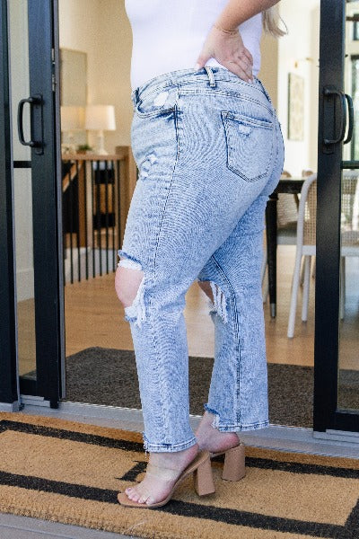 Rizzo High Rise Crop Straight Jeans - Cheeky Chic Boutique