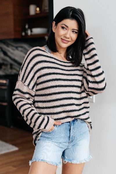 Self Assured Striped Sweater - Cheeky Chic Boutique