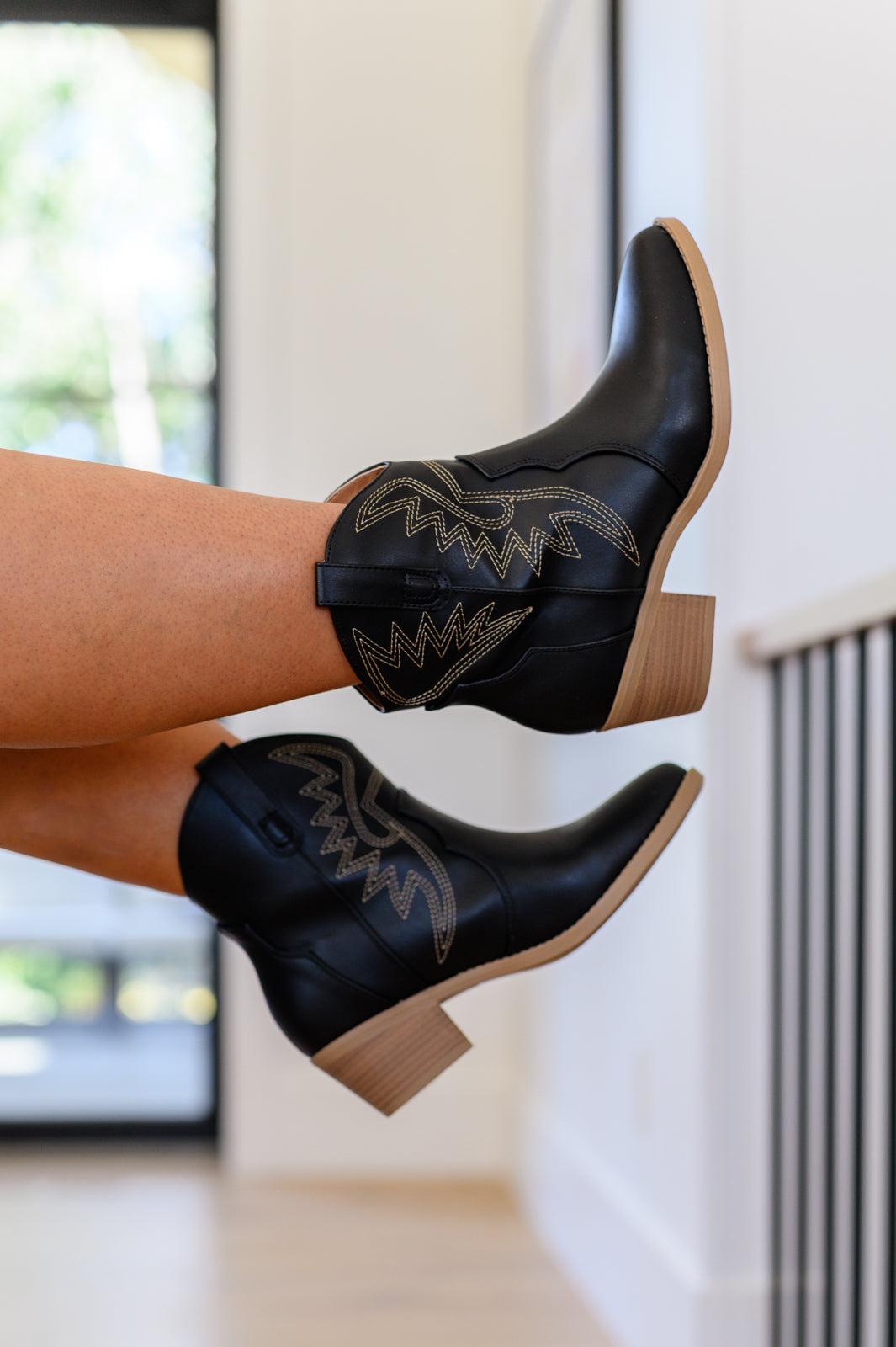 Two Step Western Bootie in Black - Cheeky Chic Boutique