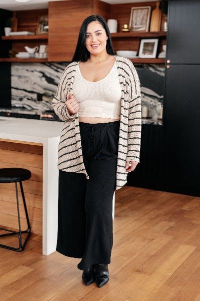 Weekend Adventure Striped Longline Cardigan - Cheeky Chic Boutique