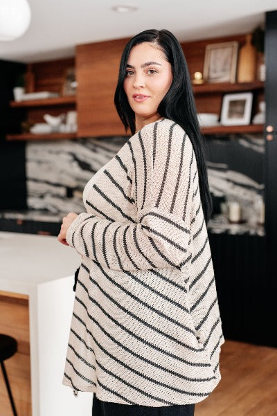 Weekend Adventure Striped Longline Cardigan - Cheeky Chic Boutique