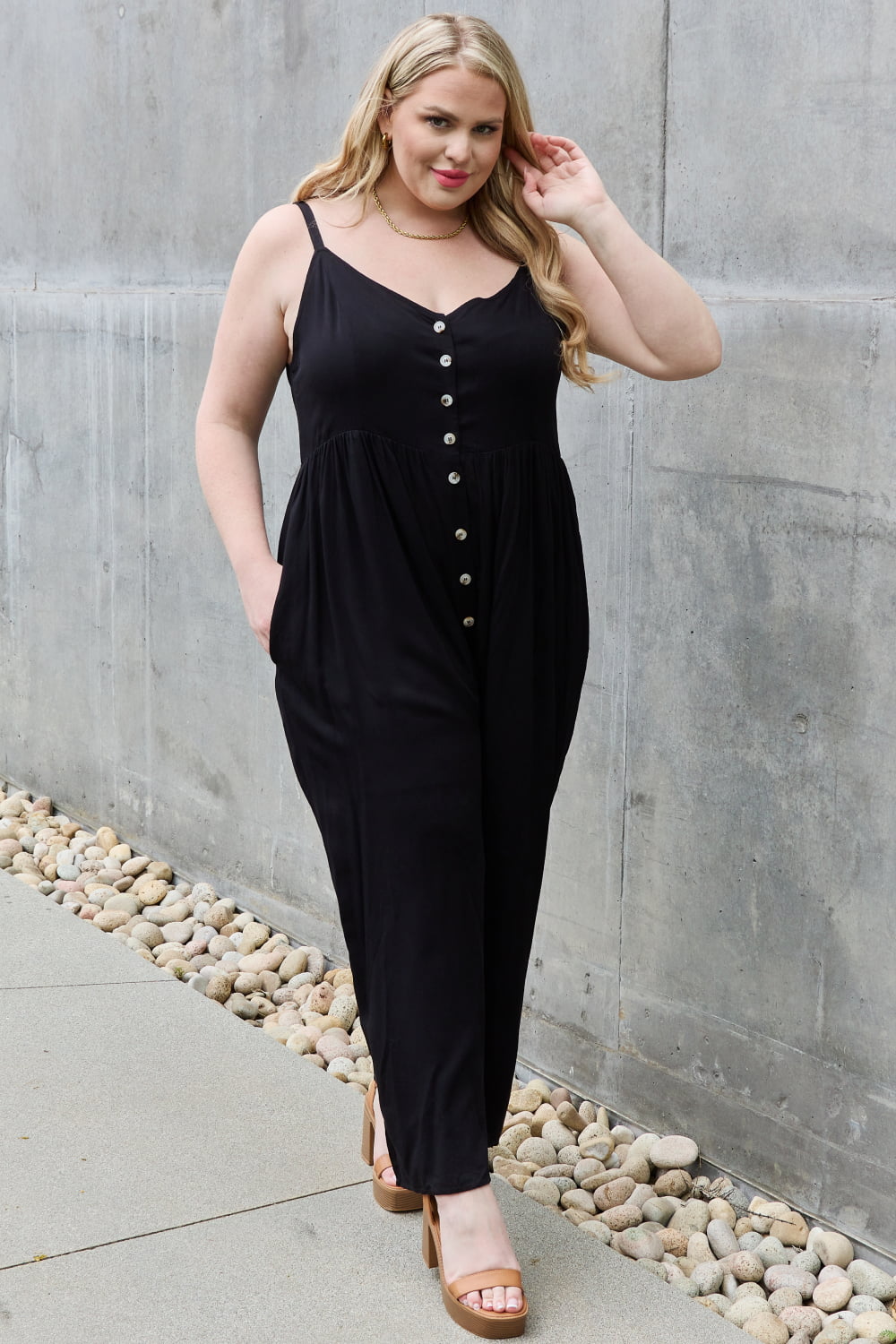 All Day Wide Leg Jumpsuit - Cheeky Chic Boutique