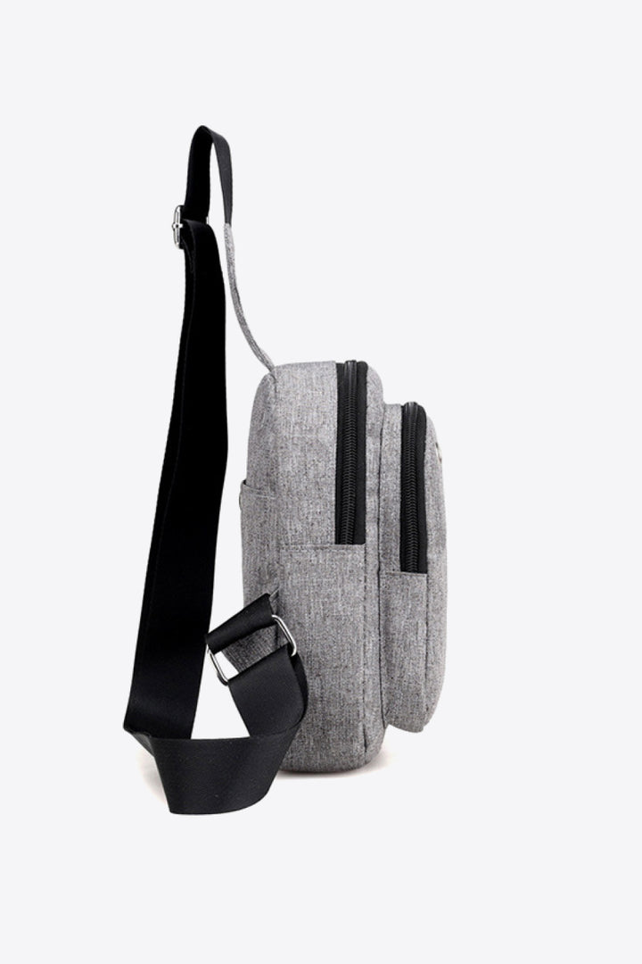 PRE-ORDER Zip Closure Adjustable Strap Oxford Sling Bag - Cheeky Chic Boutique