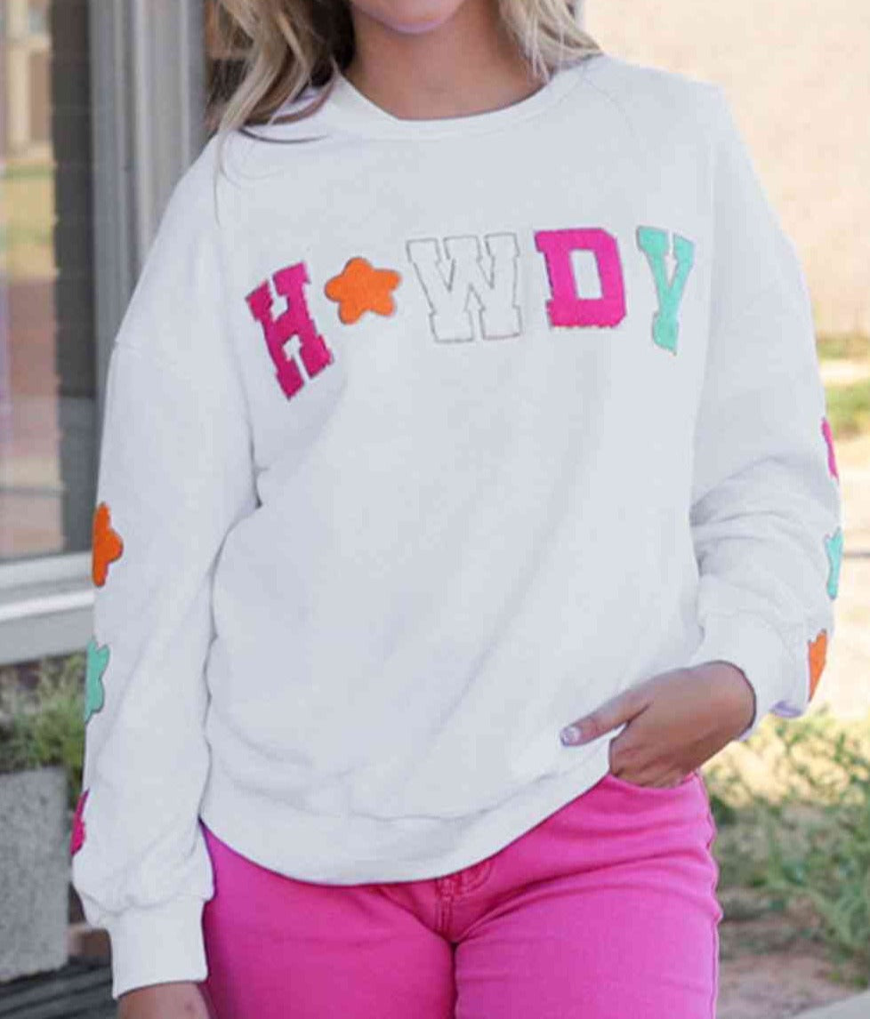 Howdy Bright Graphic Sweatshirt - Cheeky Chic Boutique