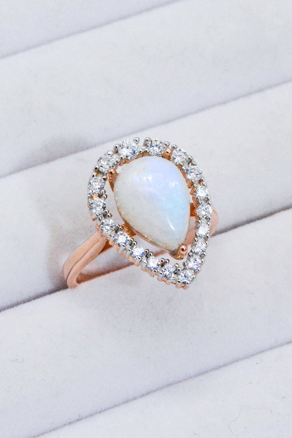 Moonstone Teardrop-Shaped 925 Sterling Silver Ring - Cheeky Chic Boutique