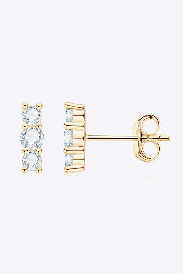 Heartbeat Rhythm 925 Sterling Silver Moissanite Stud Earrings - Cheeky Chic Boutique