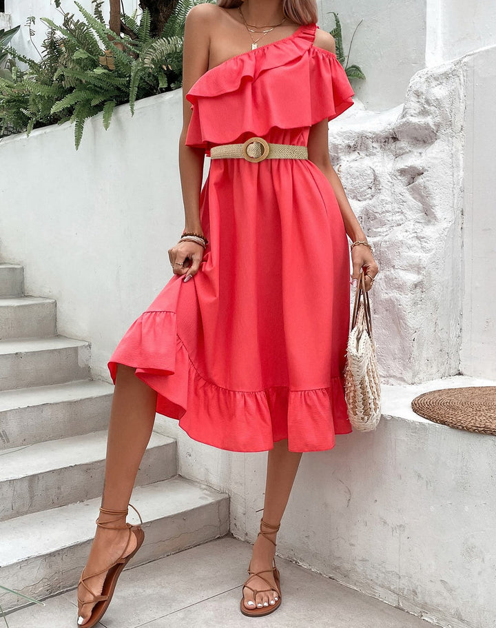 Meet Me in Paradise One-Shoulder Dress - Cheeky Chic Boutique