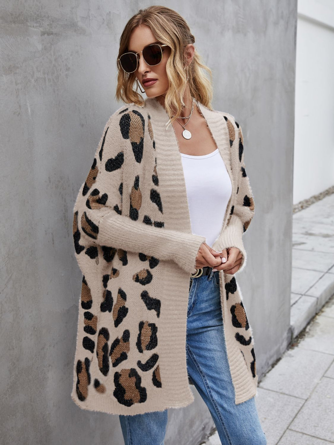 Leopard Pattern Fuzzy Cardigan - Cheeky Chic Boutique