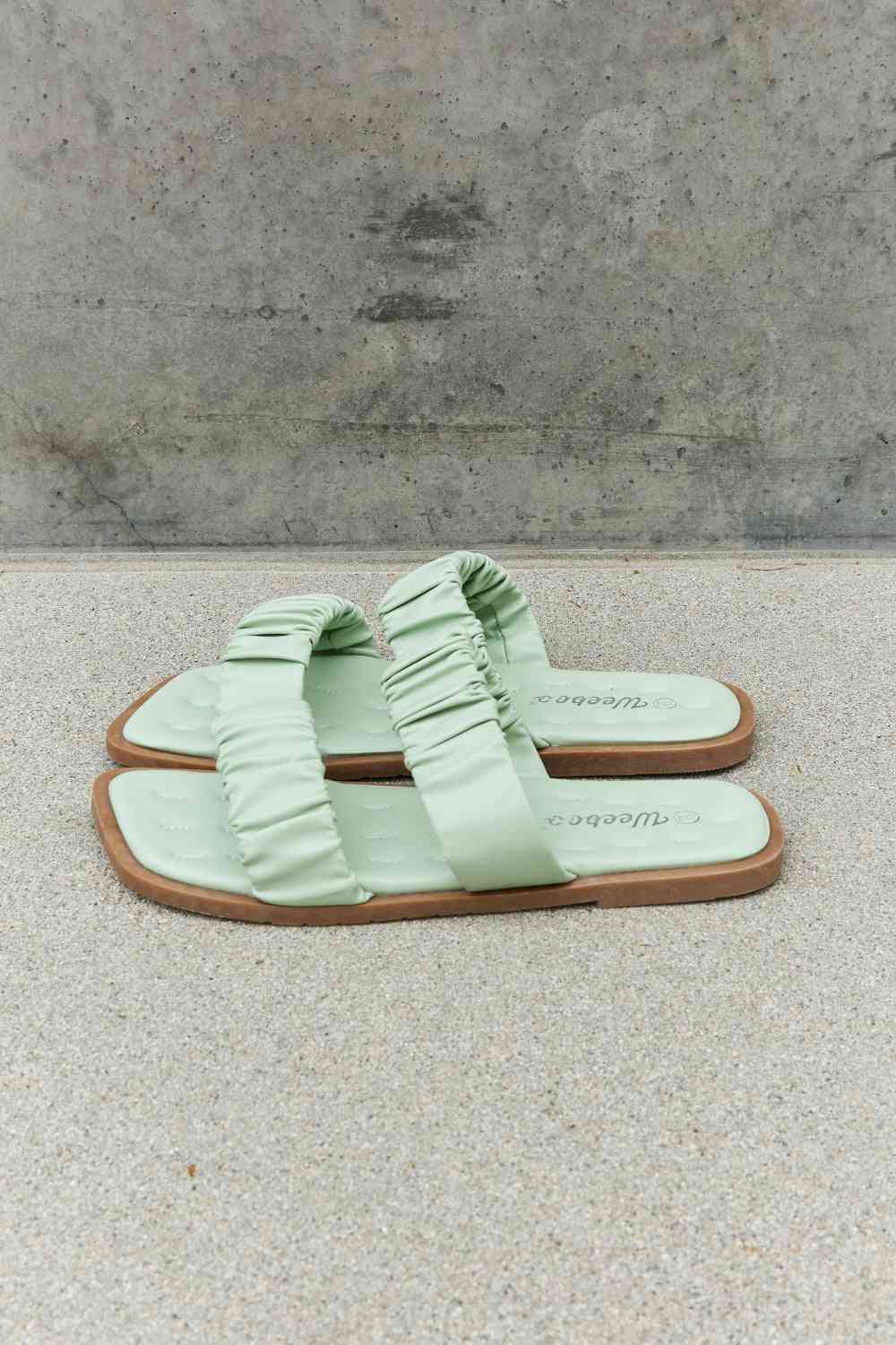 Weeboo Double Strap Scrunch Sandal in Gum Leaf - Cheeky Chic Boutique