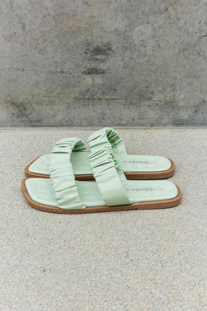 Weeboo Double Strap Scrunch Sandal in Gum Leaf - Cheeky Chic Boutique