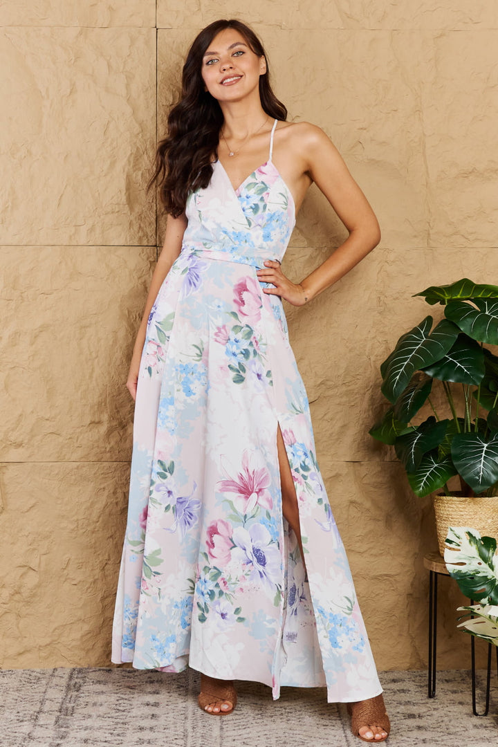 OneTheLand Colorful Floral Print Sleeveless Maxi Dress - Cheeky Chic Boutique