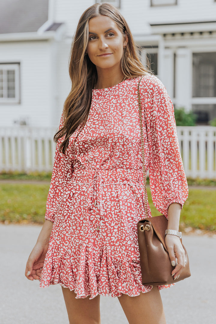Strawberry Wine Leopard Mini Dress - Cheeky Chic Boutique