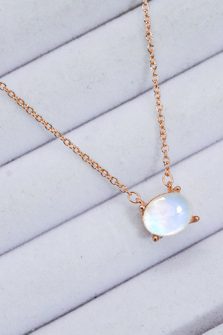 Geometric Moonstone Pendant Necklace - Cheeky Chic Boutique