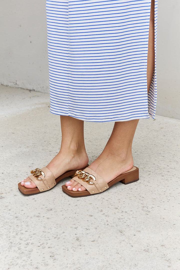 Better Than Before Nude Chain Clogs - Cheeky Chic Boutique